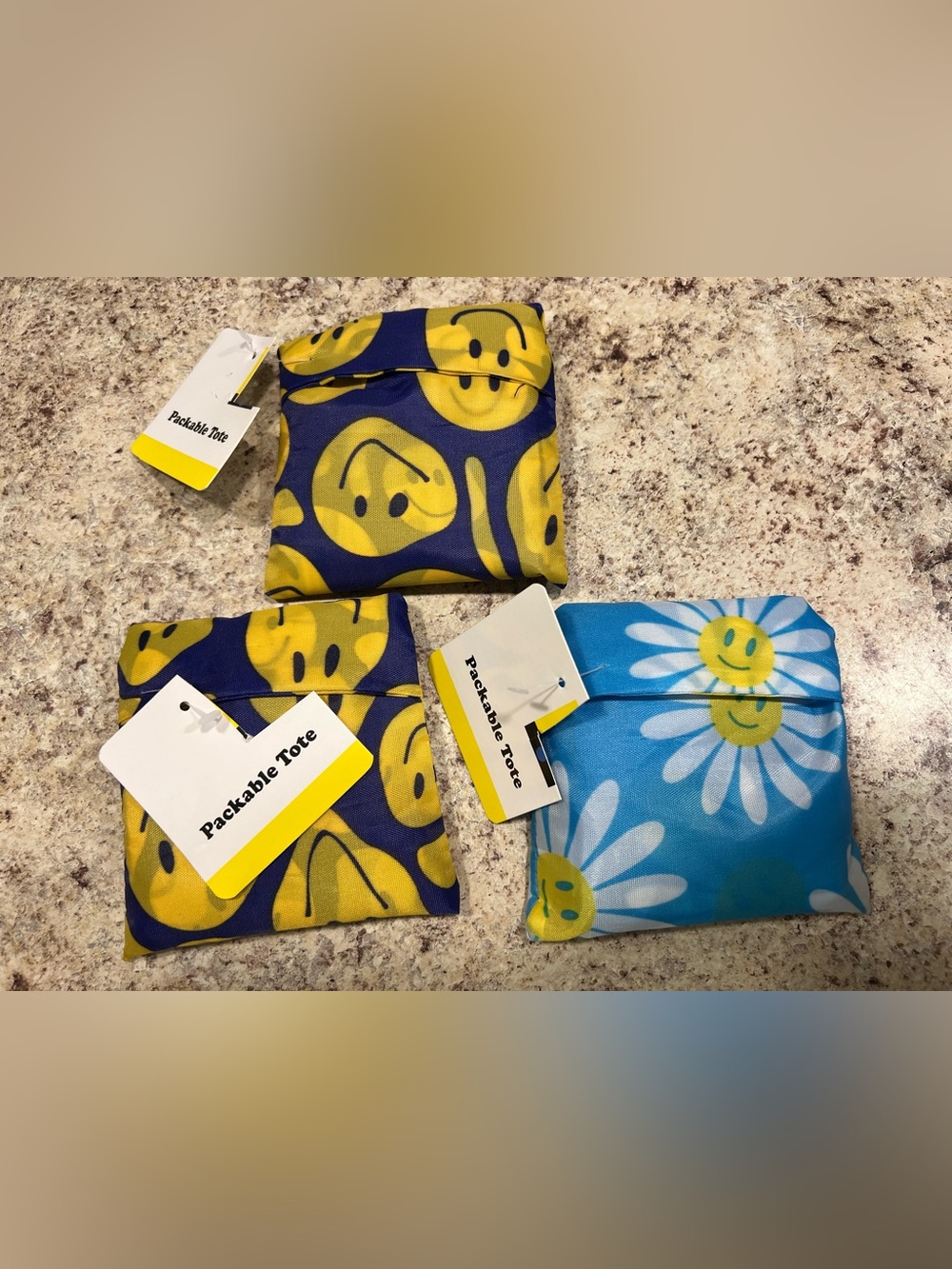 Brand New-Set of 3-Packable Tote Bags